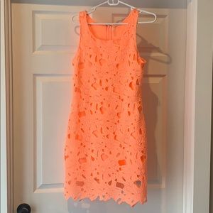 Bright neon orange dress